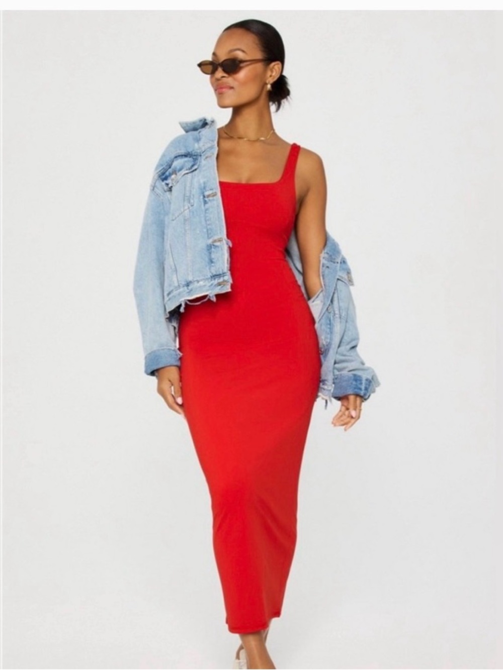 Fabletics PureLuxe Maxi Dress - Heated Red Size S Small - Picture 3 of 5